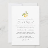 Klassieke Citrus Lemon Zomer Huwelijksuitnodiging Kaart (Voorkant)