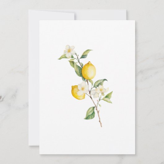 Klassieke Citrus Lemon Zomer Huwelijksuitnodiging Kaart (Achterkant)