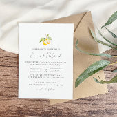 Klassieke Citrus Lemon Zomer Huwelijksuitnodiging Kaart