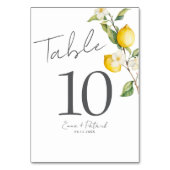 Klassieke Citrus Lemon Zomertafel Nummer Kaart (Voorkant)