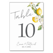 Klassieke Citrus Lemon Zomertafel Nummer Kaart (Voorkant)