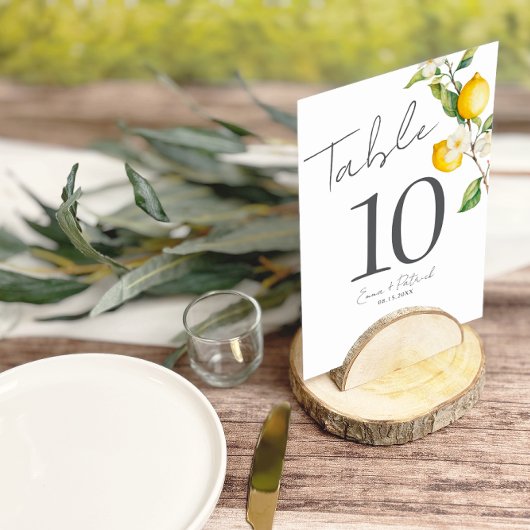 Klassieke Citrus Lemon Zomertafel Nummer Kaart