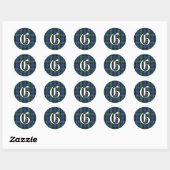 Klassieke Clan Gordon Tartan Monogram Ronde Sticker (Vel)