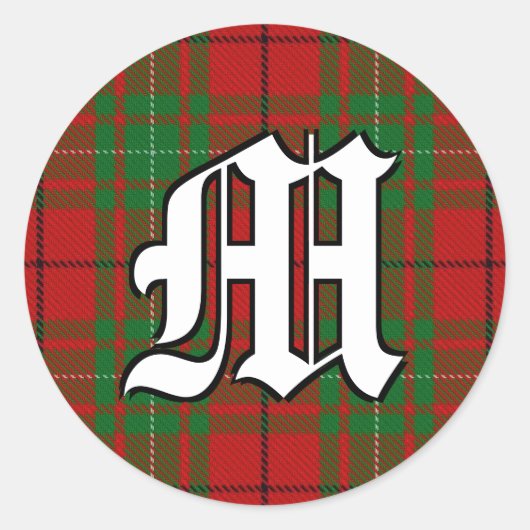 Klassieke Clan MacAulay Tartan Monogram Ronde Sticker (Voorkant)