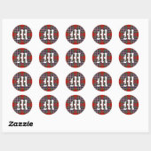 Klassieke Clan MacFarlane Tartan Monogram Ronde Sticker (Vel)