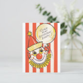 Klassieke Clown Komt Op Mijn Verjaardagsfeestje Briefkaart (Staand voorkant)