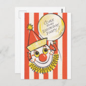 Klassieke Clown Komt Op Mijn Verjaardagsfeestje Briefkaart (Voorkant / Achterkant)