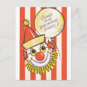 Klassieke Clown Komt Op Mijn Verjaardagsfeestje Briefkaart (Voorkant)
