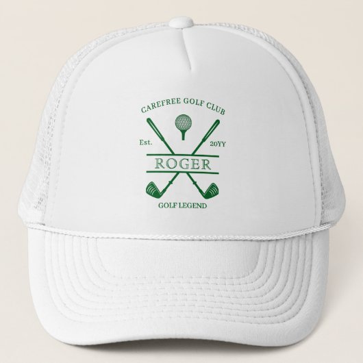 Klassieke Clubnaam Forest Green Golfhoed Trucker Pet (Voorkant)