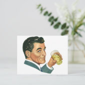 Klassieke Cocktails Dranken, Man Die Dranken Drink Briefkaart (Staand voorkant)