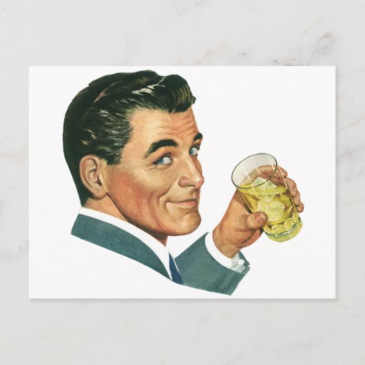 Klassieke Cocktails Dranken, Man Die Dranken Drink Briefkaart (Voorkant)