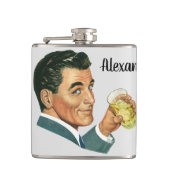 Klassieke Cocktails Dranken, Man Die Dranken Drink Heupfles (Voorkant)