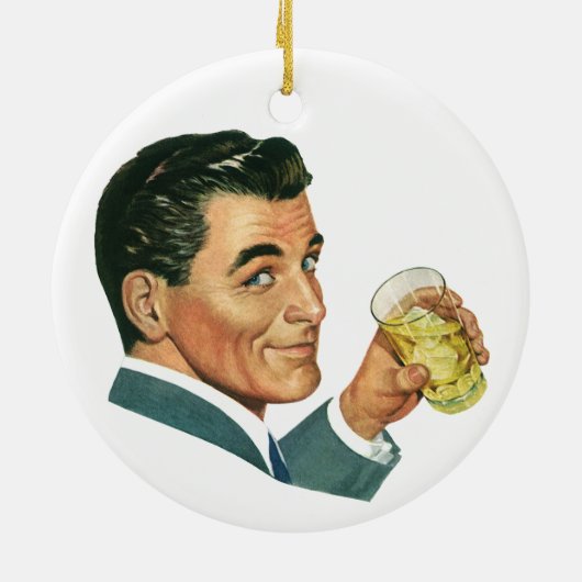 Klassieke Cocktails Dranken, Man Die Dranken Drink Keramisch Ornament (Achterkant)