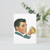 Klassieke Cocktails Dranken, Man Drinkt Dranken Briefkaart (Staand voorkant)