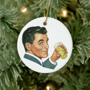 Klassieke Cocktails Dranken, Man Drinkt Dranken Keramisch Ornament