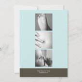 Klassieke collage Baby Foto geboorteaankondiging Aankondiging (Achterkant)