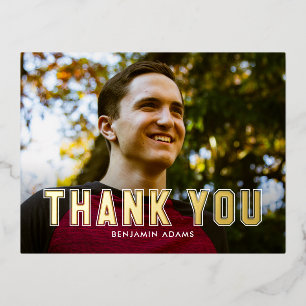 Klassieke Collegiate FOLIE Afstudeerder Dank u Bri Folie Feestdagen Briefkaart