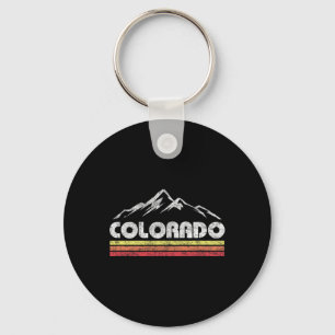 Klassieke Colorado Retro Mountainbike Skiën Sleutelhanger