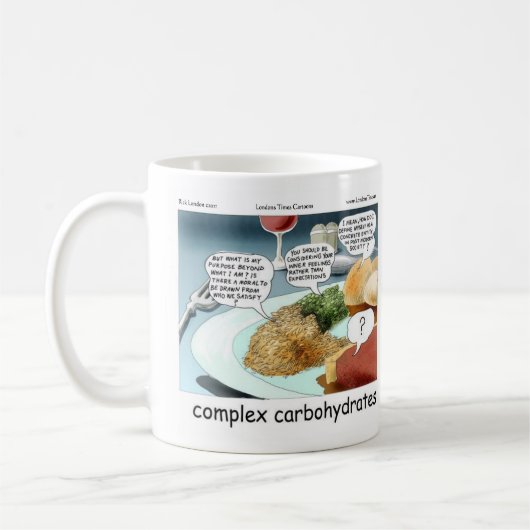 Klassieke complexe koolhydraten filosofische strip koffiemok (Links)