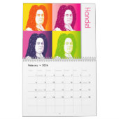 Klassieke componisten portretten, Cartoon stijl Kalender (Feb 2026)