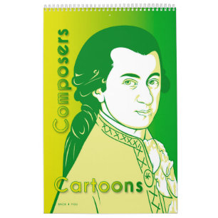 Klassieke componisten portretten, Cartoon stijl Kalender