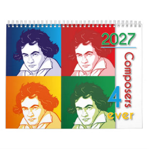 Klassieke Componisten Portretten, Cartoonstijl, 20 Kalender