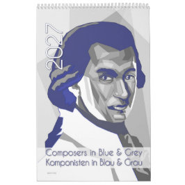 Klassieke Componisten Portretten in Blauw & Grijs, Kalender