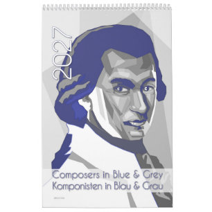 Klassieke Componisten Portretten in Blauw & Grijs, Kalender