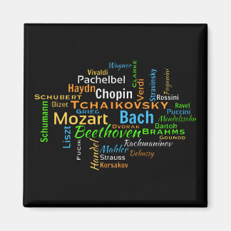 klassieke componisten Word Cloud Magneet