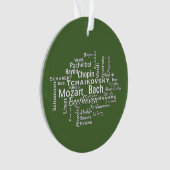 klassieke componisten Word Cloud Ornament (voorkant)