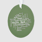 klassieke componisten Word Cloud Ornament (voorkant)