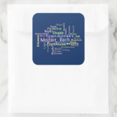 klassieke componisten Word Cloud Vierkante Sticker (Tas)