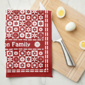 Klassieke controle van de Rood- en Wit-landklep Theedoek (Quarter Fold)