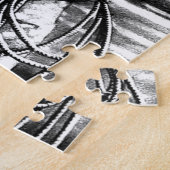 Klassieke Cool Hand-getekende Westerne Cowboy Art Legpuzzel (Zijkant)