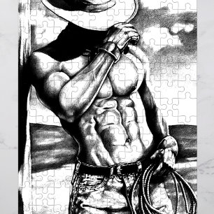 Klassieke Cool Hand-getekende Westerne Cowboy Art Legpuzzel