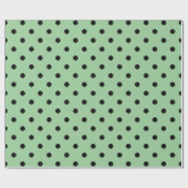 Klassieke, coole, elegante zwarte, groene polka-st cadeaupapier (Vlak)