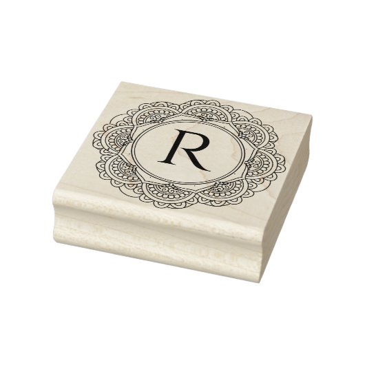 KLASSIEKE COOLE  MANDALA CUSTOM SCRIPT MONOGRAM RUBBERSTEMPEL (Stempel)