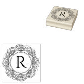 KLASSIEKE COOLE  MANDALA CUSTOM SCRIPT MONOGRAM RUBBERSTEMPEL (Gestempeld)