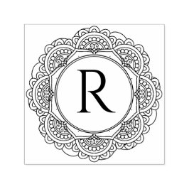 KLASSIEKE COOLE  MANDALA CUSTOM SCRIPT MONOGRAM  ZELFINKTENDE STEMPEL