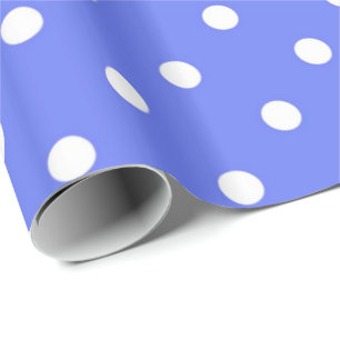 Klassieke, coole, witte en blauwe stippen cadeaupapier