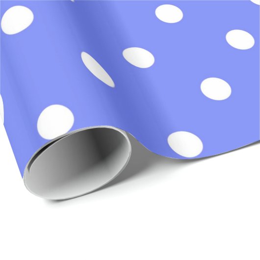 Klassieke, coole, witte en blauwe stippen cadeaupapier (Rol Hoek)