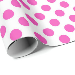 Klassieke, coole, witte en roze poka-punten cadeaupapier