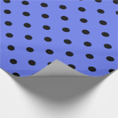 Klassieke, coole, zwarte, paarse blauwe stippen cadeaupapier (Hoek)