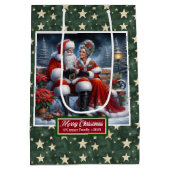 Klassieke Coolest Mrs Claus Kerstvakantie Medium Cadeauzakje (Achterkant)