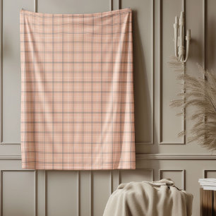Klassieke Coral Grey Check Deken voor Cosy Vibes