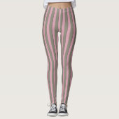 Klassieke Corsilk en Roze Strip Patroon Leggings (Voorkant)