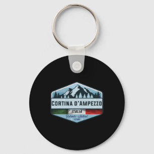 Klassieke Cortina D Ampezzo Italië Italia Ski Skis Sleutelhanger