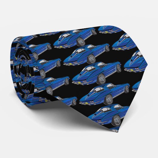 Klassieke Corvette Design Necktie Stropdas (Opgerold)