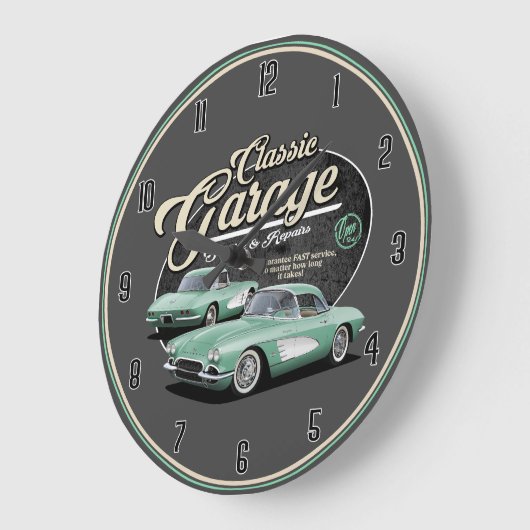 Klassieke Corvette Garage Large Clock Grote Klok (Hoek)
