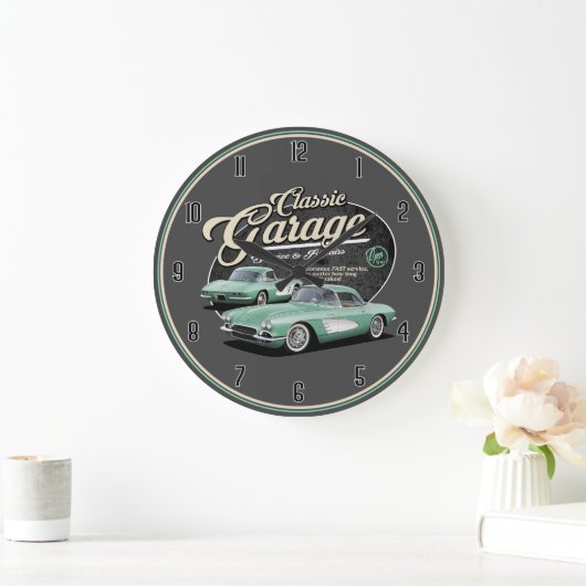 Klassieke Corvette Garage Large Clock Grote Klok (Huis)